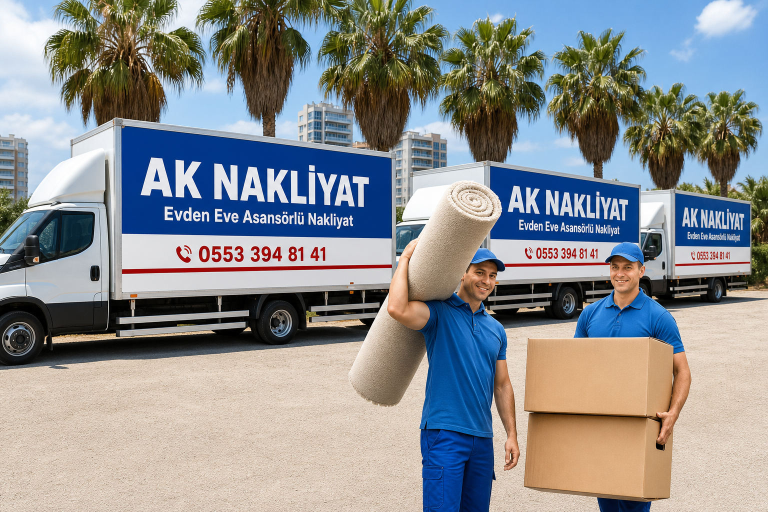 Mersin Ak Nakliyat araçları ve taşıma ekibi